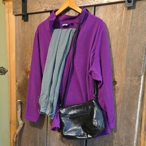 Lands' End Women's Purple Cowl Neck Sweater Avia athletic pants with purse
